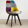 Buy Dining Chair Brielle Upholstered Scandi Design Dark Wooden Legs Premium New Edition - Patchwork Jay Multicolour 59967 - prices